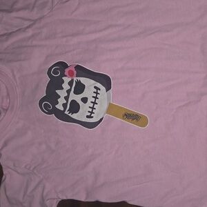 Suavecita Charming Pink Kids Tee with Skull Ice Cream Design